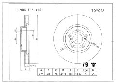 BOSCH 0986AB5316 — Тормозной диск