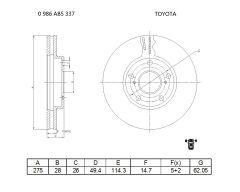 BOSCH 0986AB5337 — Disc de frână