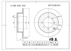 BOSCH 0986AB5356 — Тормозной диск