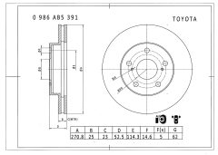 BOSCH 0986AB5391 — Disc de frână