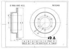 BOSCH 0986AB5411 — Тормозной диск