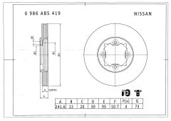 BOSCH 0986AB5419 — Тормозной диск