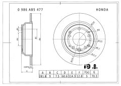 BOSCH 0986AB5477 — Тормозной диск
