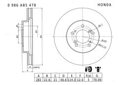 BOSCH 0986AB5478 — Тормозной диск