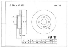 BOSCH 0986AB5482 — Disc de frână