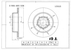 BOSCH 0986AB5508 — Тормозной диск