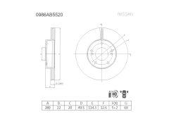 BOSCH 0986AB5520 — Disc de frână