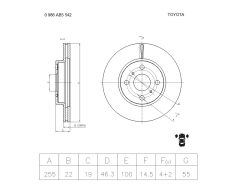 BOSCH 0986AB5542 — Тормозной диск