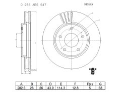 BOSCH 0986AB5547 — Тормозной диск