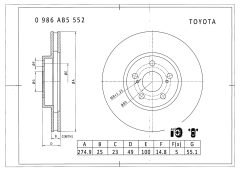 BOSCH 0986AB5552 — Disc de frână