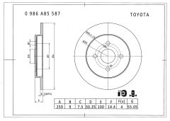 BOSCH 0986AB5587 — Тормозной диск