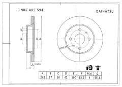BOSCH 0986AB5594 — Disc de frână