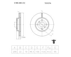 BOSCH 0986AB6152 — Тормозной диск