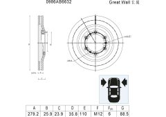 BOSCH 0986AB6632 — Тормозной диск