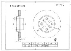 BOSCH 0986AB9822 — Тормозной диск