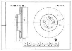 BOSCH 0986AB9851 — Тормозной диск