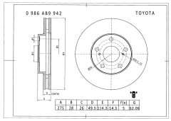 BOSCH 0986AB9942 — Disc de frână