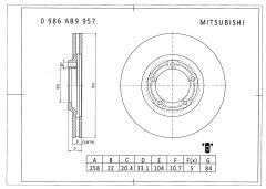 BOSCH 0986AB9957 — Тормозной диск