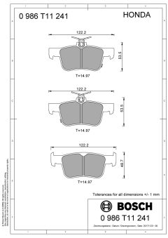 BOSCH 0986T11241 — Plăcuțe de frână disc