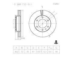 BOSCH 0986T15011 — Тормозной диск