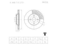 BOSCH 0986T15272 — Disc de frână