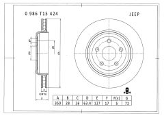 BOSCH 0986T15424 — Disc de frână