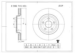 BOSCH 0986T15431 — Disc de frână
