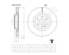 BOSCH 0986T16788 — Disc de frână