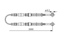BOSCH 1987477086 — Трос ручного тормоза