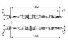 BOSCH 1987477136 — Трос ручного тормоза