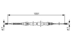 BOSCH 1987477154 — Cablu frână de mână