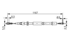 BOSCH 1987477199 — Трос ручного тормоза