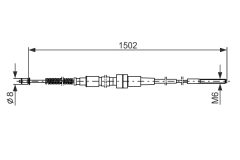 BOSCH 1987477214 — Трос ручного тормоза