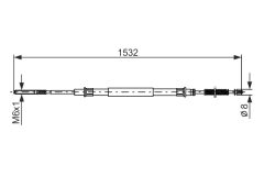 BOSCH 1987477215 — Трос ручного тормоза
