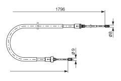 BOSCH 1987477235 — Трос ручного тормоза
