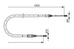 BOSCH 1987477237 — Трос ручного тормоза