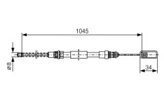 BOSCH 1987477334 — Cablu frână de mână