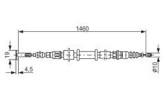 BOSCH 1987477375 — Трос ручного тормоза