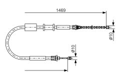 BOSCH 1987477383 — Трос ручного тормоза