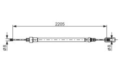 BOSCH 1987477524 — Трос ручного тормоза