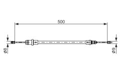 BOSCH 1987477565 — Трос ручного тормоза