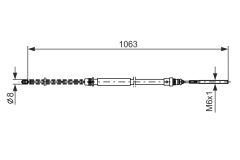 BOSCH 1987477568 — Трос ручного тормоза