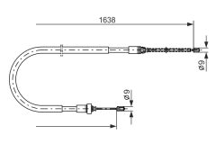 BOSCH 1987477586 — Трос ручного тормоза