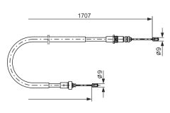 BOSCH 1987477587 — Трос ручного тормоза