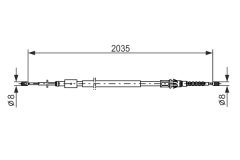 BOSCH 1987477598 — Cablu frână de mână