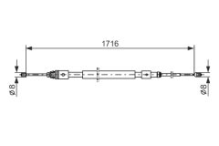 BOSCH 1987477599 — Cablu frână de mână