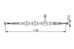 BOSCH 1987477621 — Трос ручного тормоза
