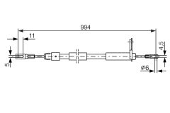 BOSCH 1987477629 — Cablu frână de mână
