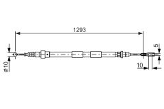 BOSCH 1987477630 — Трос ручного тормоза