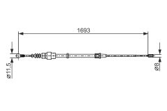 BOSCH 1987477698 — Трос ручного тормоза